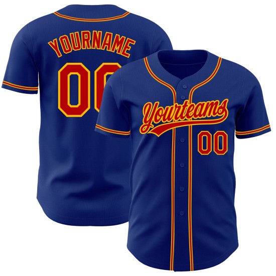 Baseball Custom Trikot Authentic Royal Rot-Gold