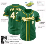 Nadelstreifen authentische grün weiß Jersey benutzerdefinierte Gold Kelly Baseball Nadelstreifen authentische grün weiß Jersey benutzerdefinierte Gold Kelly Baseball