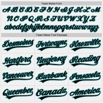Teal Custom Authentic Baseball Nadelstreifen Schwarz Weiß Jersey Teal Custom Authentic Baseball Nadelstreifen Schwarz Weiß Jersey