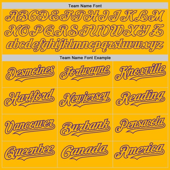 Raglan-Ärmel Lila Jersey Custom Authentic Gold Baseball Raglan-Ärmel Lila Jersey Custom Authentic Gold Baseball