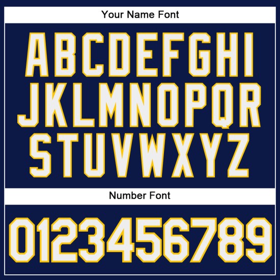 Weiß-Gelb Baseball Navy Authentic Jersey Custom Weiß-Gelb Baseball Navy Authentic Jersey Custom