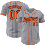 Nadelstreifen Grau Orange Jersey Custom Authentic Schwarz Baseball Nadelstreifen Grau Orange Jersey Custom Authentic Schwarz Baseball