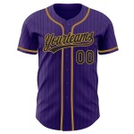 Lila Schwarz Schwarz-Old Custom Authentic Gold Jersey Nadelstreifen Baseball Lila Schwarz Schwarz-Old Custom Authentic Gold Jersey Nadelstreifen Baseball
