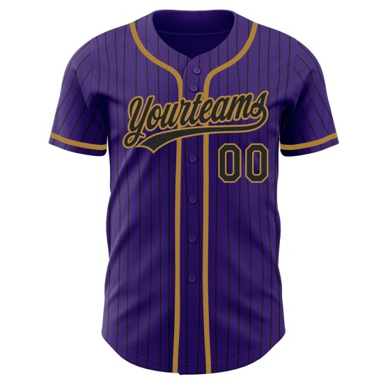 Lila Schwarz Schwarz-Old Custom Authentic Gold Jersey Nadelstreifen Baseball Lila Schwarz Schwarz-Old Custom Authentic Gold Jersey Nadelstreifen Baseball
