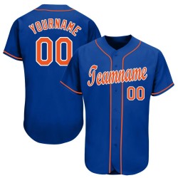 Individuelles Royal Orange-Weiß Baseball-Trikot