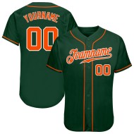Benutzerdefiniertes authentisches grün-orange-weißes Baseballtrikot