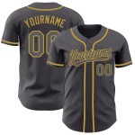 Authentisches Gold Old Custom Steel Baseball Jersey Grau Authentisches Gold Old Custom Steel Baseball Jersey Grau