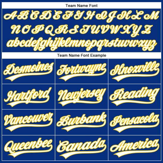 Royal Jersey Authentic Baseball Custom Gelb Nadelstreifen Weiß Royal Jersey Authentic Baseball Custom Gelb Nadelstreifen Weiß