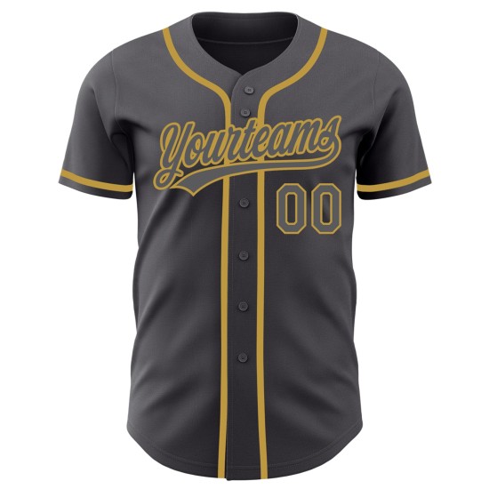 Authentisches Gold Old Custom Steel Baseball Jersey Grau Authentisches Gold Old Custom Steel Baseball Jersey Grau
