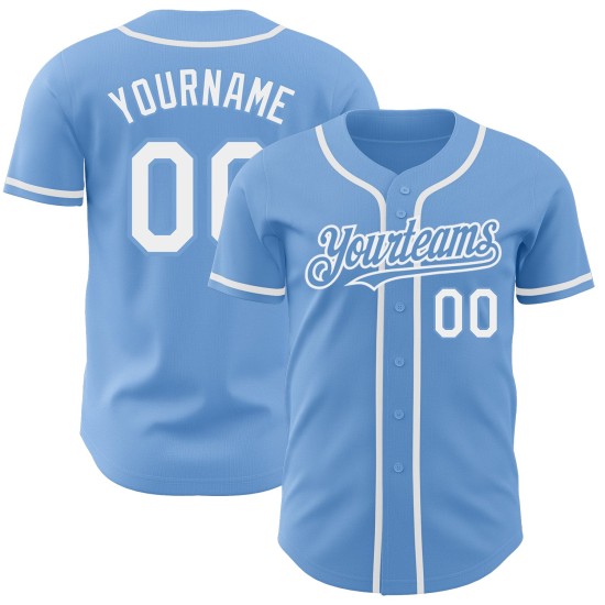 Benutzerdefiniertes authentisches Baseball-Trikot in Blau und Weiß Benutzerdefiniertes authentisches Baseball-Trikot in Blau und Weiß