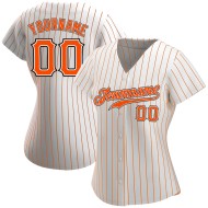 Benutzerdefinierte weiß orange Nadelstreifen orange-schwarz authentische Baseball Jersey Benutzerdefinierte weiß orange Nadelstreifen orange-schwarz authentische Baseball Jersey
