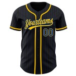 Baseball Royal Royal-Gelb Schwarz Jersey Custom Authentic Nadelstreifen Baseball Royal Royal-Gelb Schwarz Jersey Custom Authentic Nadelstreifen