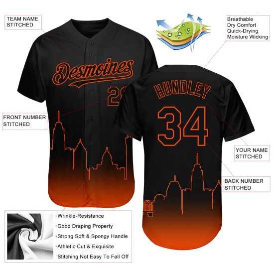 Orange 3D Schwarz City Authentic Jersey Fade Baseball Fashion Custom Baltimore Edition Orange 3D Schwarz City Authentic Jersey Fade Baseball Fashion Custom Baltimore Edition