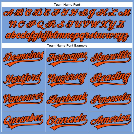 Jersey Custom Orange-Schwarz Baseball Authentic Powder Blue Jersey Custom Orange-Schwarz Baseball Authentic Powder Blue