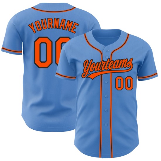 Jersey Custom Orange-Schwarz Baseball Authentic Powder Blue Jersey Custom Orange-Schwarz Baseball Authentic Powder Blue