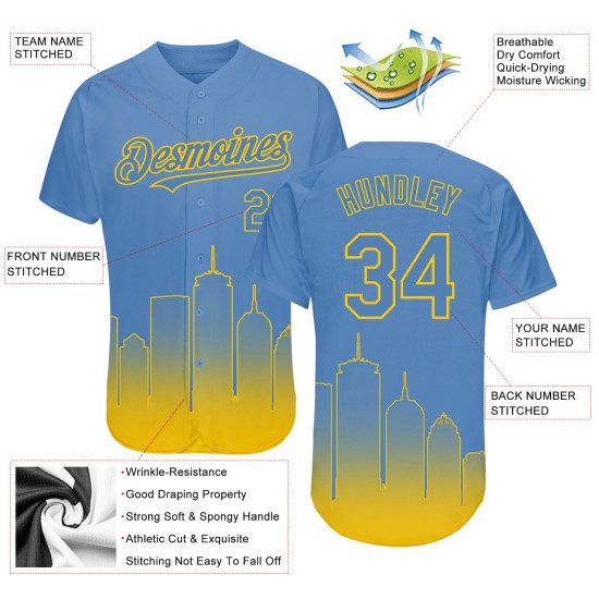 Boston Trikot Fashion Authentic Fade 3D Custom City Light Baseball Gelb Edition Blau Boston Trikot Fashion Authentic Fade 3D Custom City Light Baseball Gelb Edition Blau