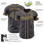 Authentisches Gold Old Custom Steel Baseball Jersey Grau Authentisches Gold Old Custom Steel Baseball Jersey Grau
