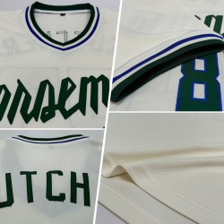 Custom Cream Hunter Green-Royal Authentic Throwback Rib-Strick Baseball Jersey Shirt
