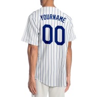 Benutzerdefiniertes weißes Royal Pinstripe Royal-White Authentic Baseball-Trikot Benutzerdefiniertes weißes Royal Pinstripe Royal-White Authentic Baseball-Trikot