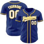 Royal Jersey Authentic Baseball Custom Gelb Nadelstreifen Weiß Royal Jersey Authentic Baseball Custom Gelb Nadelstreifen Weiß