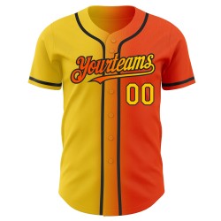 Mode Authentische Orange Baseball Gelb-Schwarz Jersey Custom Gradienten Mode Authentische Orange Baseball Gelb-Schwarz Jersey Custom Gradienten