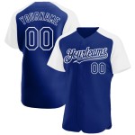 Weiß Baseball Authentic Raglan Ärmel Royal Jersey Custom Weiß Baseball Authentic Raglan Ärmel Royal Jersey Custom