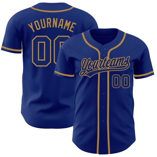 Benutzerdefiniertes Baseball Royal Gold Trikot Royal-Old Authentic Benutzerdefiniertes Baseball Royal Gold Trikot Royal-Old Authentic