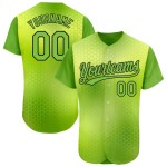 Benutzerdefinierte Neon Design Muster Neon 3D Authentic Grün-Schwarz Jersey Baseball Grün Benutzerdefinierte Neon Design Muster Neon 3D Authentic Grün-Schwarz Jersey Baseball Grün