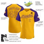 Raglan-Ärmel Lila Jersey Custom Authentic Gold Baseball Raglan-Ärmel Lila Jersey Custom Authentic Gold Baseball