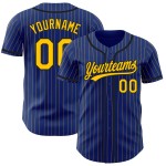 Schwarzes Royal Baseball-Trikot mit Nadelstreifen, authentisches, individuelles Gelb Schwarzes Royal Baseball-Trikot mit Nadelstreifen, authentisches, individuelles Gelb