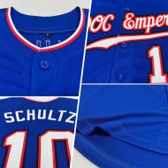 Benutzerdefiniertes authentisches Royal-Weiß-Rot-Baseballtrikot Benutzerdefiniertes authentisches Royal-Weiß-Rot-Baseballtrikot