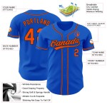 Blaues benutzerdefiniertes Thunder Orange-Schwarzes authentisches Baseball-Trikot