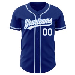 Royal Baseball Custom Weiß-Hellblaues Authentic-Trikot