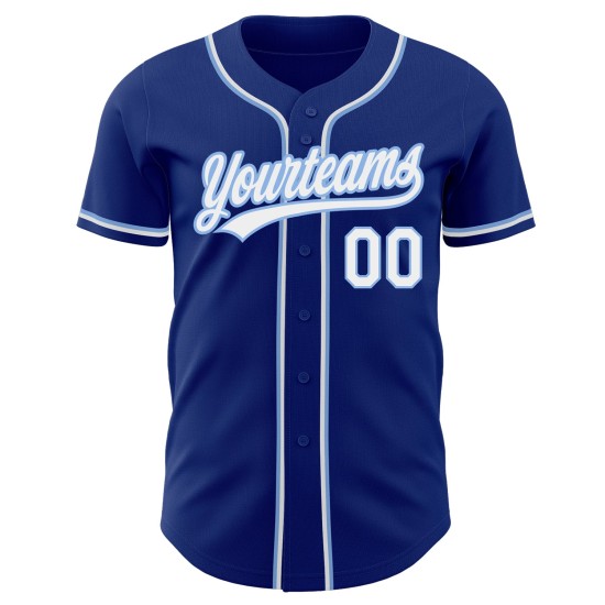 Royal Baseball Custom Weiß-Hellblaues Authentic-Trikot Royal Baseball Custom Weiß-Hellblaues Authentic-Trikot