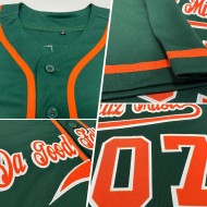 Benutzerdefiniertes authentisches grün-orange-weißes Baseballtrikot Benutzerdefiniertes authentisches grün-orange-weißes Baseballtrikot