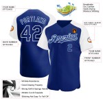 Weiß Baseball Authentic Raglan Ärmel Royal Jersey Custom Weiß Baseball Authentic Raglan Ärmel Royal Jersey Custom