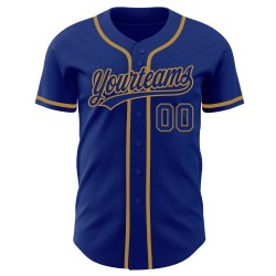 Benutzerdefiniertes Baseball Royal Gold Trikot Royal-Old Authentic