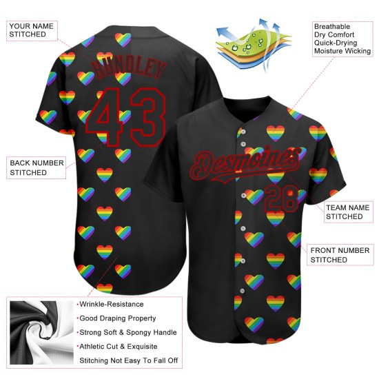 Pride Baseball Authentic 3D Love Jersey Love Rainbow Month LGBT Ist Individuell Für Pride Baseball Authentic 3D Love Jersey Love Rainbow Month LGBT Ist Individuell Für