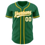 Nadelstreifen authentische grün weiß Jersey benutzerdefinierte Gold Kelly Baseball Nadelstreifen authentische grün weiß Jersey benutzerdefinierte Gold Kelly Baseball
