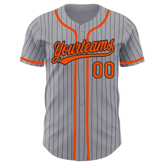 Nadelstreifen Grau Orange Jersey Custom Authentic Schwarz Baseball Nadelstreifen Grau Orange Jersey Custom Authentic Schwarz Baseball