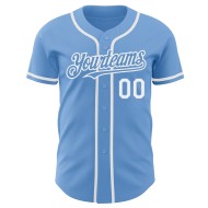 Benutzerdefiniertes authentisches Baseball-Trikot in Blau und Weiß Benutzerdefiniertes authentisches Baseball-Trikot in Blau und Weiß
