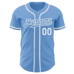 Benutzerdefiniertes authentisches Baseball-Trikot in Blau und Weiß Benutzerdefiniertes authentisches Baseball-Trikot in Blau und Weiß