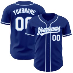 Royal Baseball Custom Weiß-Hellblaues Authentic-Trikot
