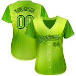 Benutzerdefinierte Neon Design Muster Neon 3D Authentic Grün-Schwarz Jersey Baseball Grün Benutzerdefinierte Neon Design Muster Neon 3D Authentic Grün-Schwarz Jersey Baseball Grün